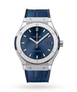 Hublot Classic Fusion Men Automatic Blue Leather Watch 511.NX.7170.LR
