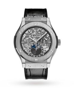 Hublot Classic Fusion Men Automatic Skeleton Leather Watch 517.NX.0170.LR