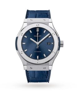 Hublot Classic Fusion Men Automatic Blue Leather Watch 542.NX.7170.LR