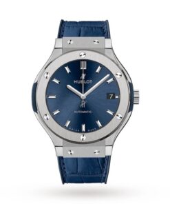 Hublot Classic Fusion Men Automatic Blue Leather Watch 565.NX.7170.LR