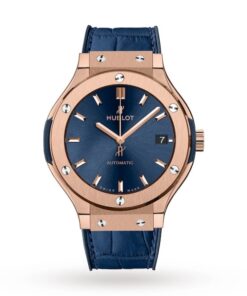 Hublot Classic Fusion Men Automatic Blue Alligator Watch 565.OX.7180.LR
