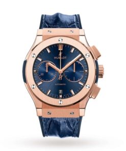 Hublot Classic Fusion Men Automatic Blue Alligator Watch 521.OX.7180.LR