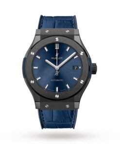 Hublot Classic Fusion Men Automatic Blue Rubber and Alligator Watch 511.CM.7170.LR