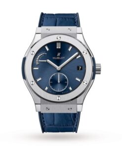 Hublot Classic Fusion Men Automatic Blue Rubber and Alligator Watch 516.NX.7170.LR