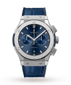 Hublot Classic Fusion Men Automatic Blue Rubber and Alligator Watch 541.NX.7170.LR
