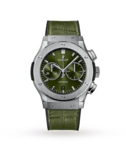 Hublot Classic Fusion Men Automatic Green Alligator Watch 521.NX.8970.LR