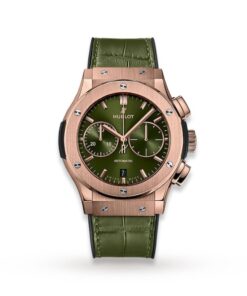 Hublot Classic Fusion Men Automatic Green Alligator Watch 521.OX.8980.LR