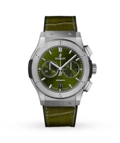 Hublot Classic Fusion Men Automatic Green Alligator Watch 541.NX.8970.LR
