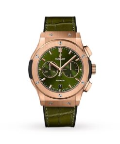 Hublot Classic Fusion Men Automatic Green Alligator Watch 541.OX.8980.LR