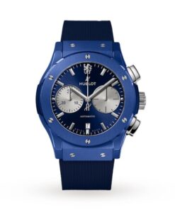 Hublot Classic Fusion Men Automatic Blue Rubber Watch 521.EX.7179.RX.CFC19