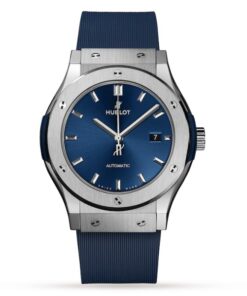 Hublot Classic Fusion Men Automatic Blue Rubber Watch 542.NX.7170.RX