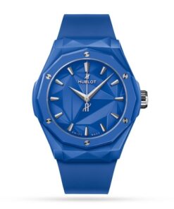 Hublot Classic Fusion Men Automatic Blue Rubber Watch 550.ES.5100.RX.ORL21