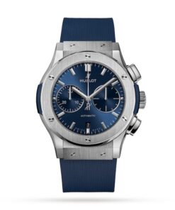 Hublot Classic Fusion Men Automatic Blue Rubber Watch 521.NX.7170.RX