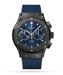 Hublot Classic Fusion Men Automatic Blue Rubber Watch 521.CM.7170.RX