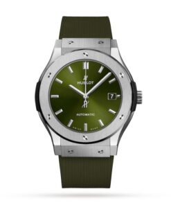 Hublot Classic Fusion Men Automatic Green Rubber Watch 511.NX.8970.RX