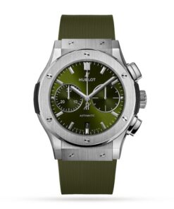 Hublot Classic Fusion Men Automatic Green Rubber Watch 521.NX.8970.RX