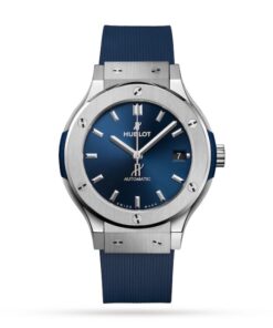 Hublot Classic Fusion Men Automatic Blue Rubber Watch 565.NX.7170.RX
