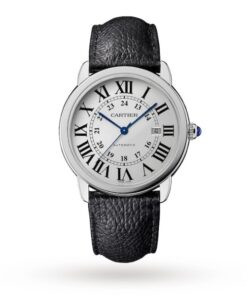 Cartier Ronde de Cartier Men Automatic Silver Leather Watch WSRN0022