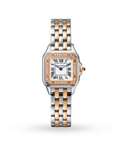 Cartier Panthère de Cartier Women Quartz Silver 18ct Rose Gold Watch W3PN0006