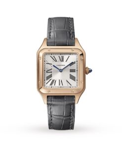 Cartier Santos-Dumont Women Quartz Silver Alligator Watch WGSA0022