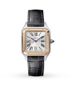 Cartier Santos-Dumont Women Quartz Silver Alligator Watch W2SA0012