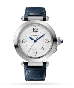 Cartier Pasha de Cartier Men Automatic Silver Alligator Watch WSPA0010