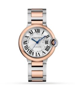 Cartier Ballon Bleu de Cartier Women Automatic Silver Stainless Steel & 18ct Rose Gold Watch W2BB0033