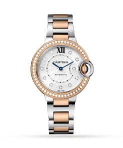 Cartier Ballon Bleu de Cartier Women Automatic Silver Stainless Steel & 18ct Rose Gold Watch W3BB0023