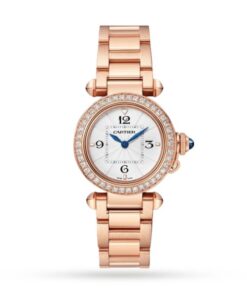 Cartier Pasha de Cartier Women Quartz Silver 18ct Rose Gold Watch WJPA0018