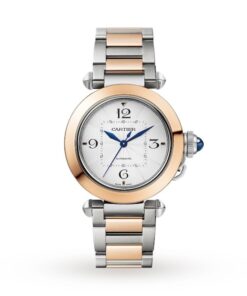 Cartier Pasha de Cartier Women Automatic Silver Stainless Steel & 18ct Rose Gold Watch W2PA0008