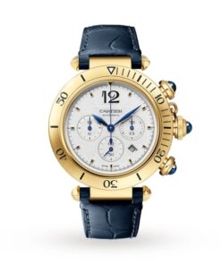 Cartier Pasha de Cartier Men Automatic Silver Alligator Watch WGPA0017