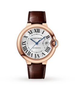 Cartier Ballon Bleu de Cartier Men Automatic Silver 18ct Rose Gold Watch WGBB0035