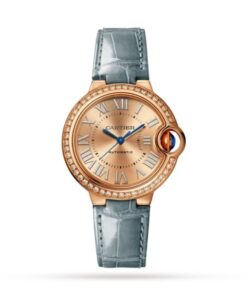Cartier Ballon Bleu de Cartier Women Automatic Rose Gold Alligator Watch WJBB0076