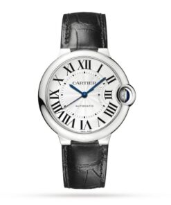 Cartier Ballon Bleu de Cartier Men Automatic Silver Alligator Watch WSBB0028