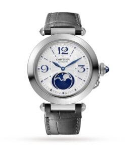 Cartier Pasha de Cartier Men Automatic Silver Alligator Watch WSPA0030