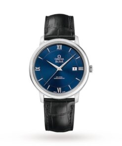 Omega De Ville Men Automatic Blue Leather Watch O42413402003001