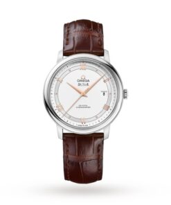 Omega De Ville Men Automatic Silver Leather Watch O42413402002002