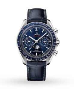 Omega Speedmaster Men Automatic Blue Leather Watch O30433445203001