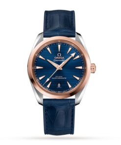 Omega Seamaster Men Automatic Blue Leather Watch O22023382003001