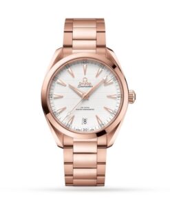 Omega Seamaster Aqua Terra Men Automatic White 18ct Rose Gold Watch O22050412102001