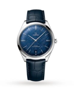 Omega De Ville Men Automatic Blue Leather Watch O43513402103001