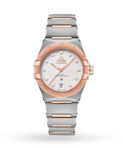 Omega Constellation Men Automatic Silver Stainless Steel & 18ct Rose Gold Watch O13120362052001