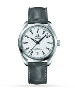 Omega Aquaterra Men Automatic Silver Alligator Watch O22013382002001