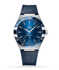 Omega Constellation Men Automatic Blue Leather Watch O13133412103001