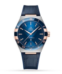 Omega Constellation Men Automatic Blue Leather Watch O13123412103001