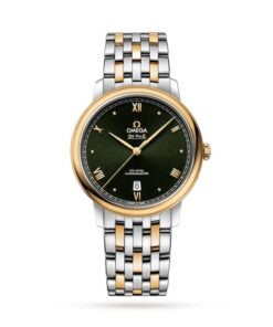 Omega De Ville Men Automatic Green Stainless Steel & 18ct Gold Watch O42420402010001