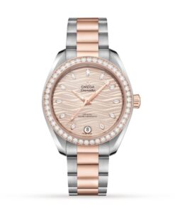 Omega Seamaster Women Automatic Beige 18ct Rose Gold & Stainless Steel Watch O22025342059001