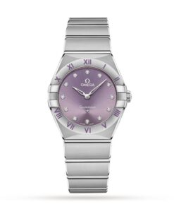 Omega Constellation Women Quartz Purple Stainless Steel Watch O13110286060002