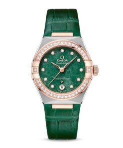 Omega Constellation Women Automatic Green Leather Watch O13128292099001