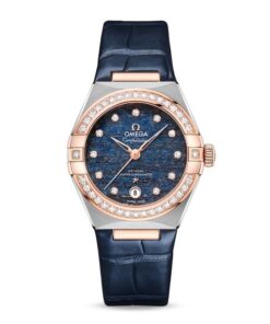Omega Constellation Women Automatic Blue Leather Watch O13128292099003